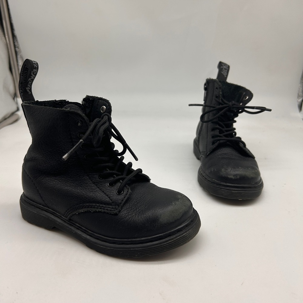 Dr. Martens 1460 Pascal Mono T Black Leather Toddler Boots 10 US AW004 SK 10 U